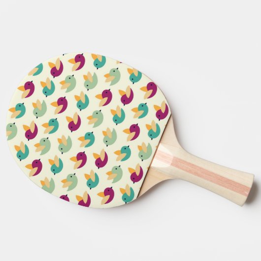 鳥パターン 卓球ラケット (横)