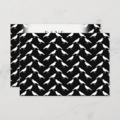 鳥パターン。 白黒のカラス。 出欠カード (正面/裏面)