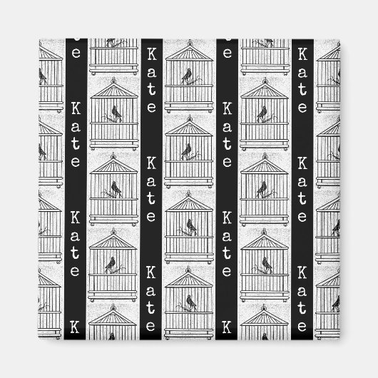 鳥パーソナライズされたとバードケイズアート名前をカスタムするThro マグネット (正面)