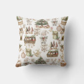 鳥パーソナライズされたと贈り物が咲く冬の不思議の国 クッション (裏面)