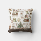 鳥パーソナライズされたと贈り物が咲く冬の不思議の国 クッション (正面)