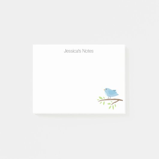 鳥パーソナライズされたのイラストレーション ポストイット (正面)
