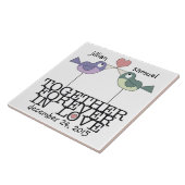 鳥パーソナライズされたを永遠に愛する タイル (側面)