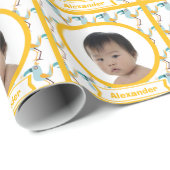 鳥パーソナライズされたファンキーベビー写真ラッピング紙 ラッピングペーパー (ロールコーナー)