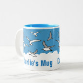 鳥パーソナライズされた愛好家 ツートーンマグカップ (正面左)