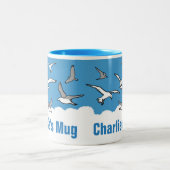 鳥パーソナライズされた愛好家 ツートーンマグカップ (中央)