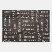 鳥パーソナライズされた、木、バーラップ ラッピングペーパーシート (正面3)