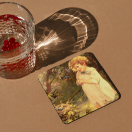 鳥ビクトリアンかわいこちゃん スクエアペーパーコースター