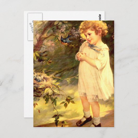 鳥ビクトリアンかわいこちゃん ポストカード (正面/裏面)