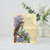 鳥ビクトリアンとタイポグラフィI ポストカード (スタンド正面)