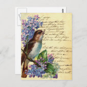 鳥ビクトリアンとタイポグラフィI ポストカード (正面/裏面)