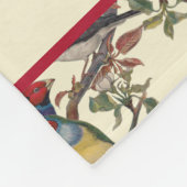 鳥ビクトリアンとバラのヴィンテージスタイルパターン フリースブランケット (角)