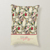 鳥ビクトリアンバラヴィンテージインスパイアクリーム アクセントクッション (裏面(縦))