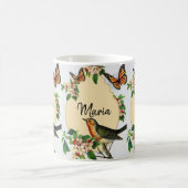 鳥ビクトリアンフローラマグカップ コーヒーマグカップ (中央)