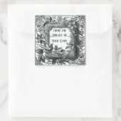 鳥ビクトリアン蔵書票 スクエアシール (バッグ)