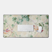 鳥ファッションドとツタの古い壁紙 デスクマット (キーボード&マウス)