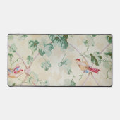 鳥ファッションドとツタの古い壁紙 デスクマット (正面)