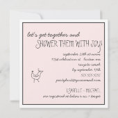 鳥ファンキーの家モダン族夫婦が女の子のシャワー 招待状 (裏面)