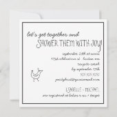 鳥ファンキーの家モダン族夫婦のベビーシャワー 招待状 (裏面)