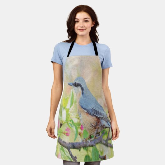 鳥ファン エプロン (着用した状態)