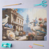 鳥フランスのの青 薄葉紙 (クラフト)