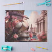 鳥フランスのピンク 薄葉紙 (クラフト)