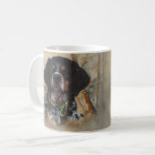 鳥フランスの狩りアート コーヒーマグカップ (正面左)