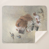 鳥フランスの狩りアート シェルパブランケット (正面(横))