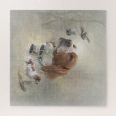 鳥フランスの狩りアート ジグソーパズル (横)