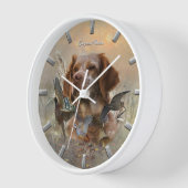 鳥フランスの狩りアート 壁時計 (傾斜)
