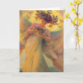鳥フランツDvorak 1910年の天使 カード (黄色い花)