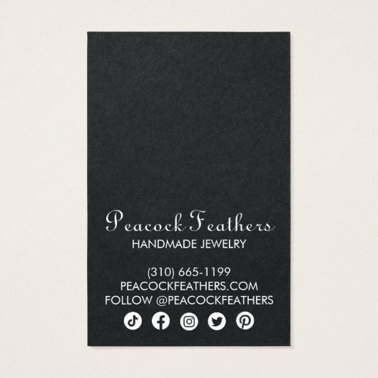 鳥フローライヤリングネックレスジュエリー表示カード (裏面)