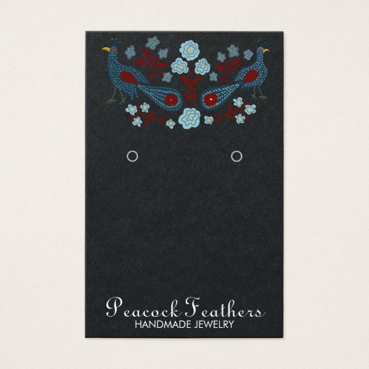 鳥フローライヤリングネックレスジュエリー表示カード (正面)
