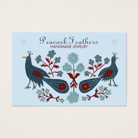 鳥フローライヤリングネックレスジュエリー表示カード (正面)