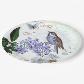 鳥フローラフランスのコラージュヴィンテージの外観 ペーパープレート (アングル)
