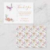 鳥フローラ悔やみや弔慰サンキューカード ノートカード (正面/裏面)