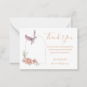 鳥フローラ悔やみや弔慰サンキューカード ノートカード (正面)