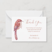鳥フローラ悔やみや弔慰サンキューカード ノートカード (正面)