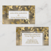 *~*鳥フローラ金ゴールドアールデコパターン 名刺 (正面/裏面)