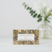 *~*鳥フローラ金ゴールドアールデコパターン 名刺 (スタンド正面)