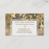 *~*鳥フローラ金ゴールドアールデコパターン 名刺 (裏面)