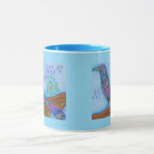 鳥プリントコーヒー素晴らしマグ付き尾嚢 マグカップ (中央)