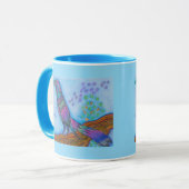 鳥プリントコーヒー素晴らしマグ付き尾嚢 マグカップ (正面左)