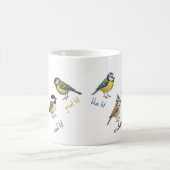 鳥マグカップ - 庭の鳥の水彩コーヒーカップ モーフィングマグカップ (中央)