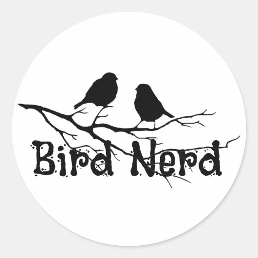 鳥マニアのための楽しいバードウォッチング ラウンドシール (正面)