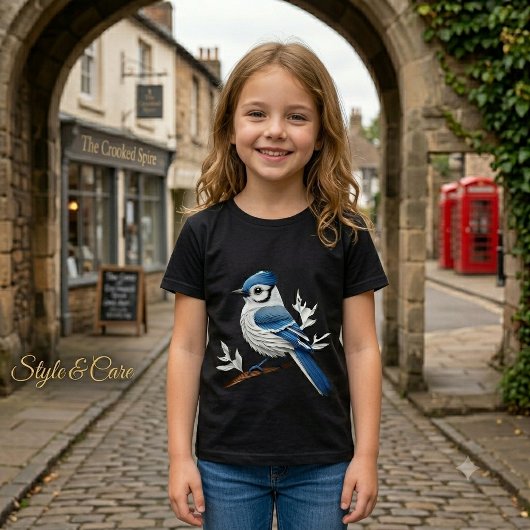 鳥マークガールズトリブレンドシャツアーティスティックデザイン トライブレンドTシャツ