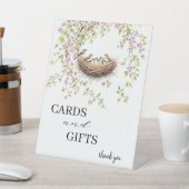 鳥モダンと花ウエディングカード&ギフト 台座サイン (インサイチュ)