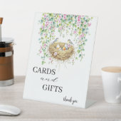 鳥モダンと花ウエディングカード&ギフト 台座サイン (インサイチュ)