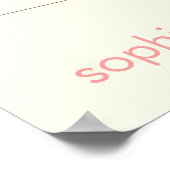 鳥モダンのパーソナライズされたキッズウォールアート ポスター (角)