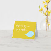 鳥モダンの音符 カード (黄色い花)